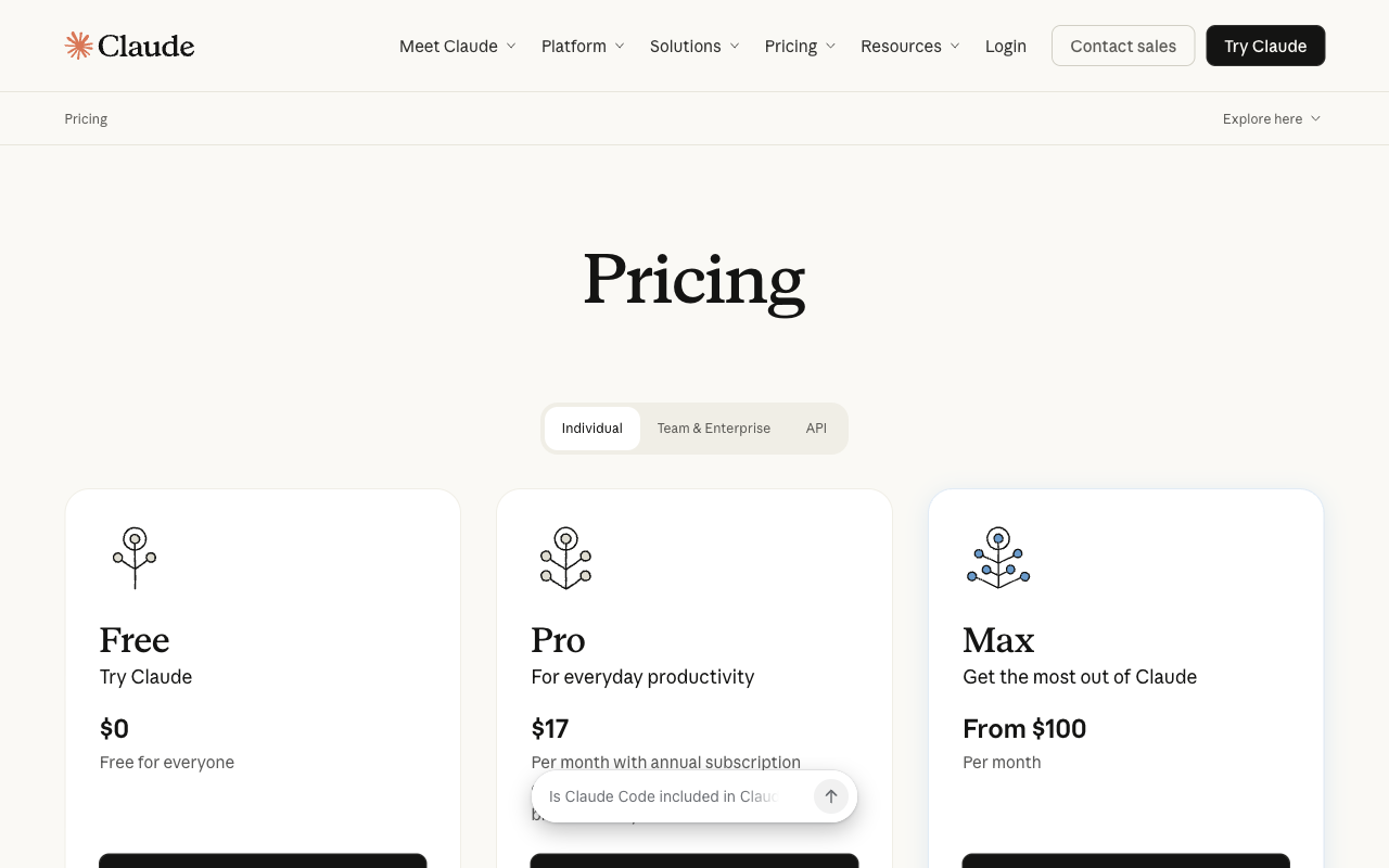 Claude pricing plans